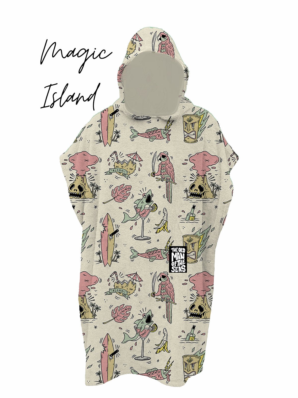 KIDS PONCHO MAGIC ISLAND PRINT