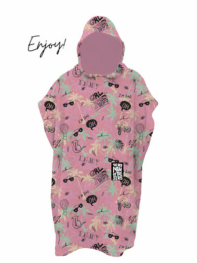 KIDS PONCHO ENJOY PINK